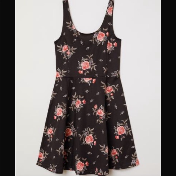 h&m floral skater dress
